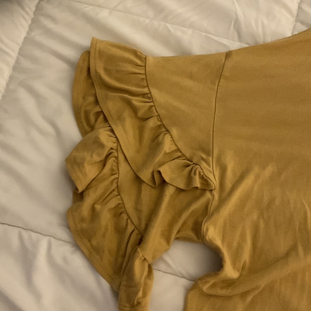 Yellow Ruffle Sleeve Top - Picture 5 of 6